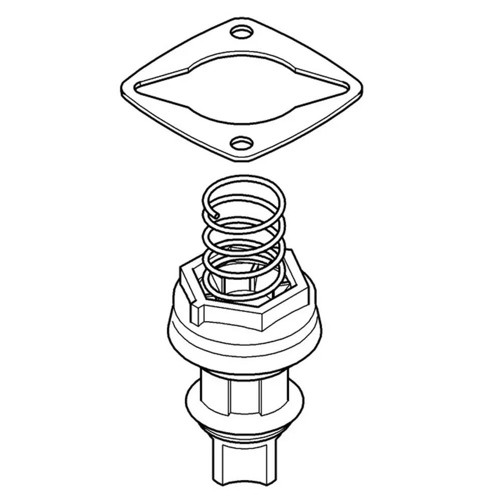 GROHE Kolben mit Feder und Dichtung in schematischer Darstellung, häufig verwendet in Urinal-Spülern.