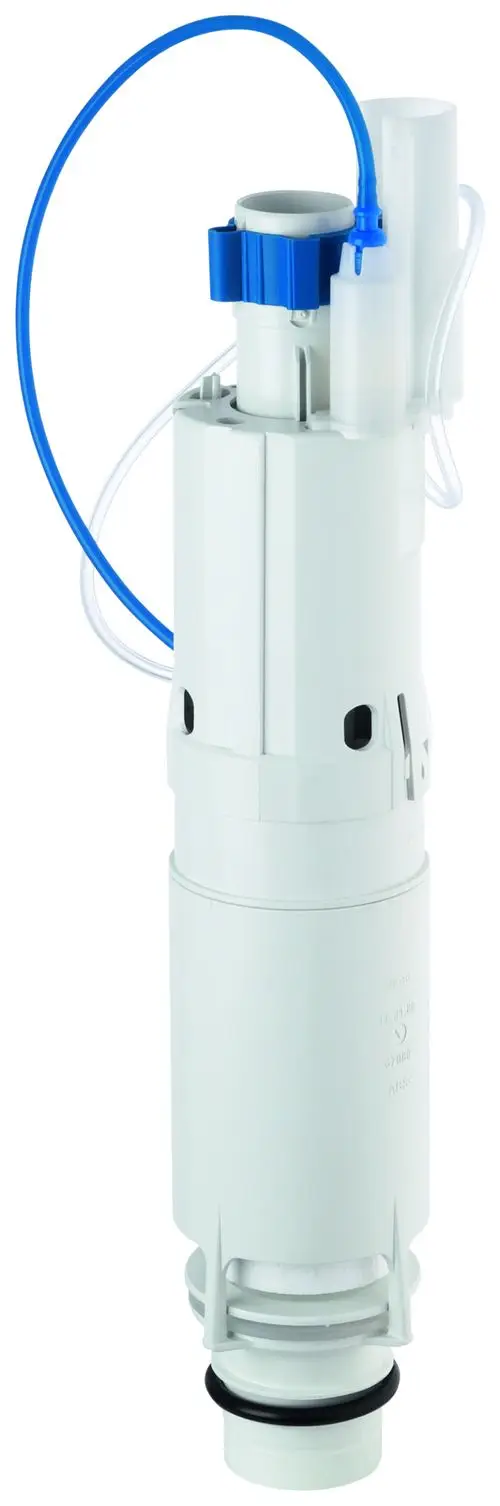 GROHE Ablaufventil in weißer Kunststoffausführung mit Anschlussleitungen und Gummidichtung, geeignet für einen Spülkasten.