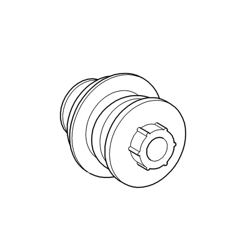 GROHE Ventil mit gewelltem Design und runder Oberseite, geeignet für WC-Druckspüler, zeigt funktionale Konstruktion in schematischer Darstellung.