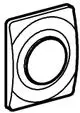 Weißer Betätigungsmechanismus mit Druckknopf von Grohe, geeignet für Urinale, in minimalistischer Formgestaltung.