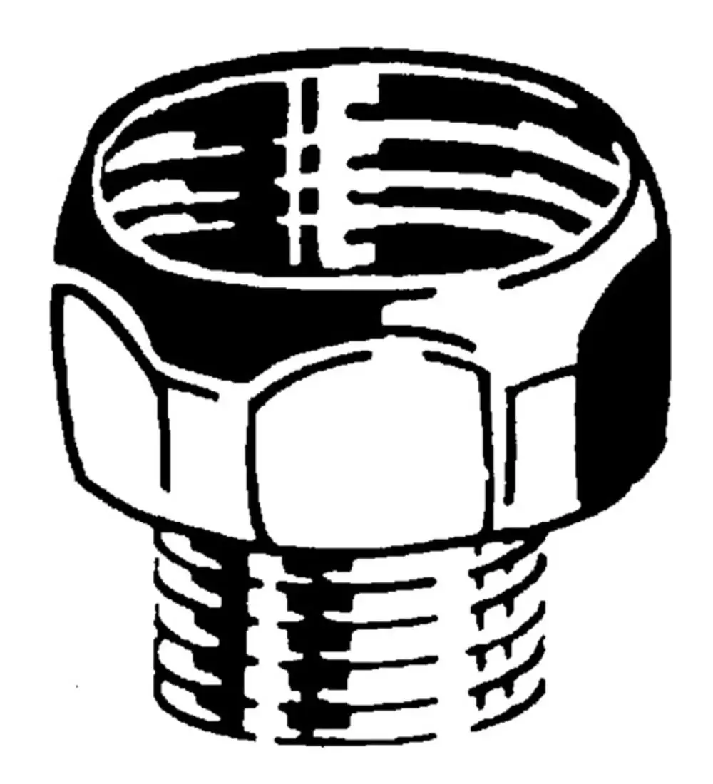 GROHE Adapter mit Gewinde, geeignet für Rohrverbindungen. Das Bild zeigt einen metallischen, zylindrischen Anschluss mit Innen- und Außengewinde.
