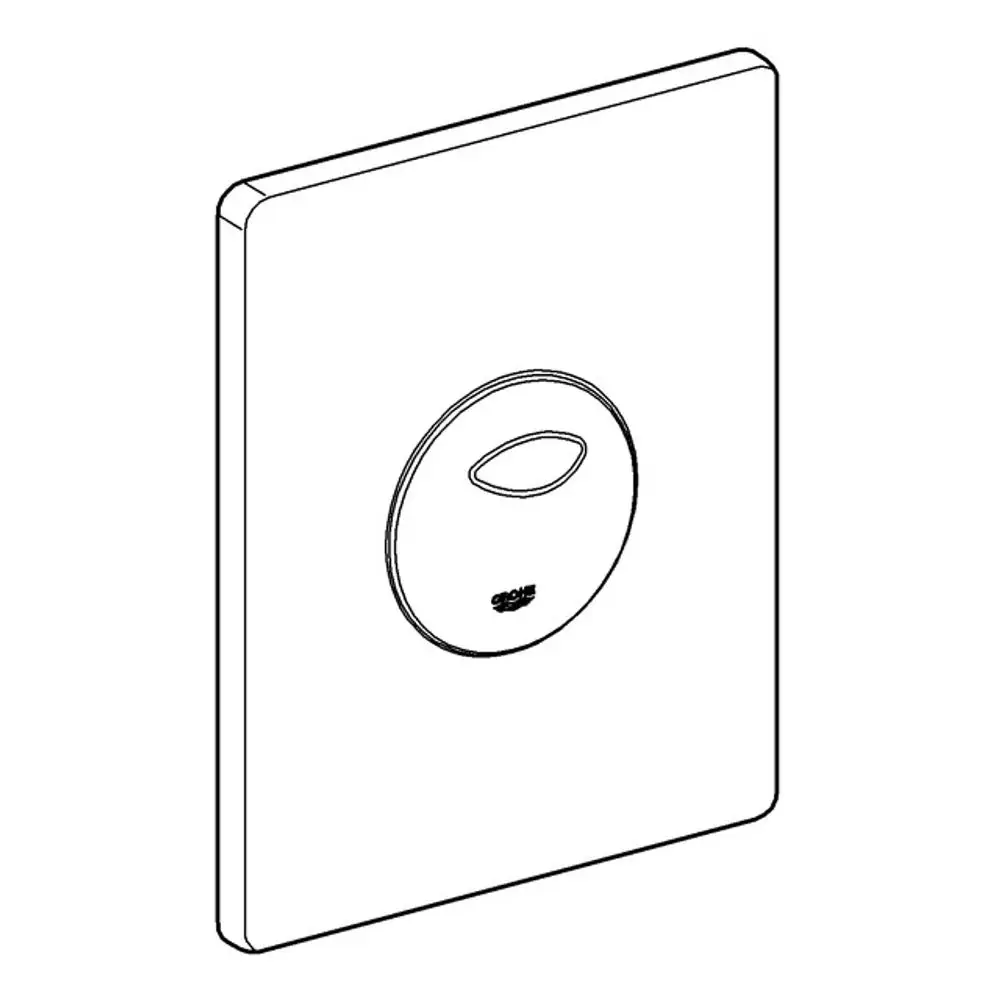 GROHE Betätigungselement in alpinweiß mit runder Betätigungstaste für WC-Installation, standardisierte Form, minimalistisches Design.