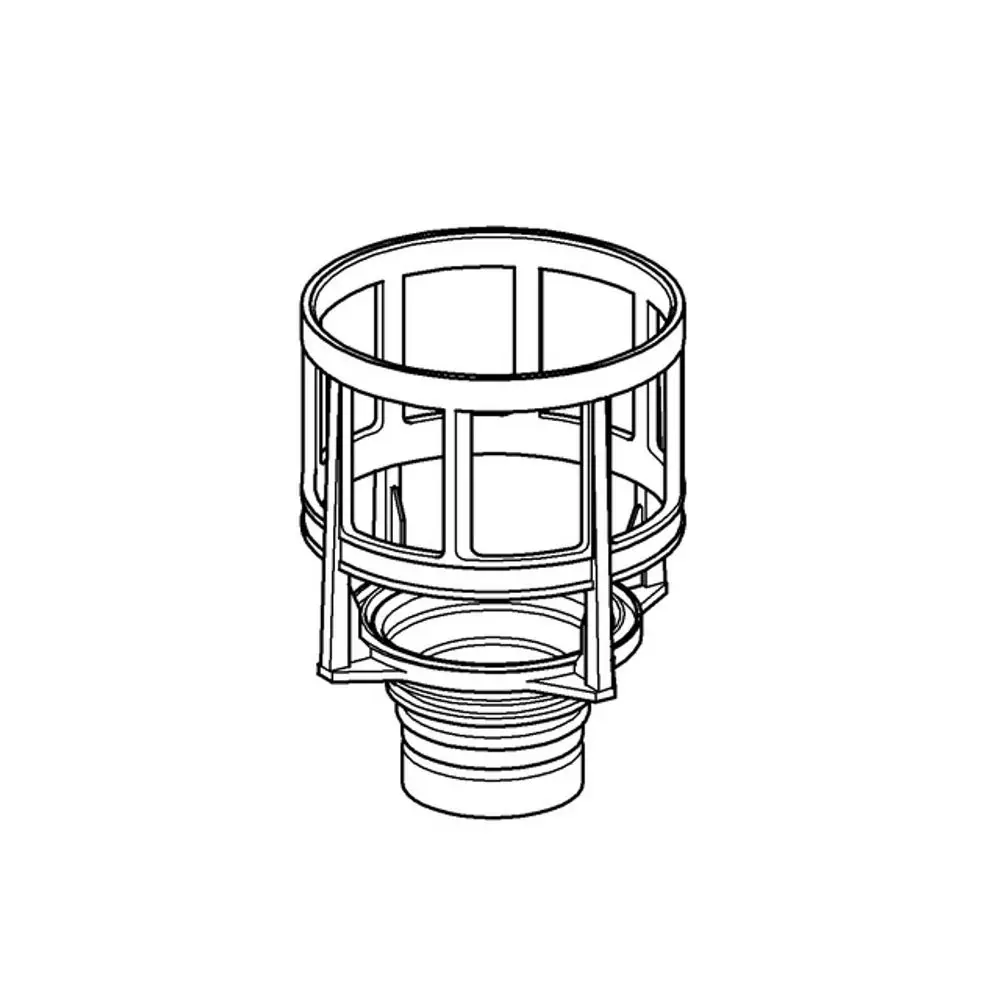 Technisches Zeichnungselement eines Grohe Produkts, zylindrische Form mit innenliegenden Stützstrukturen und äußeren Linien.