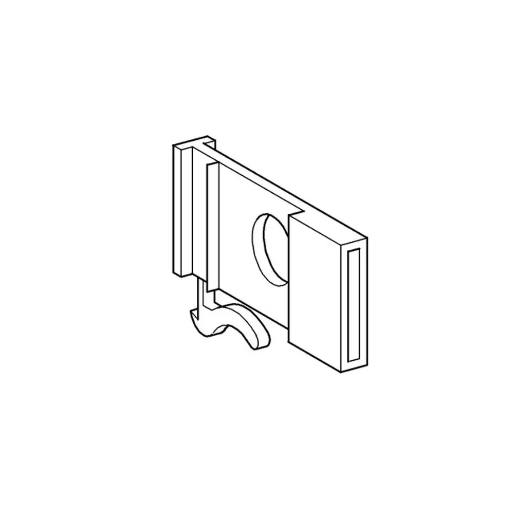 Schematische Darstellung eines Halters von Grohe mit seitlichem Ausleger und einer runden Öffnung, geeignet für die Montage.