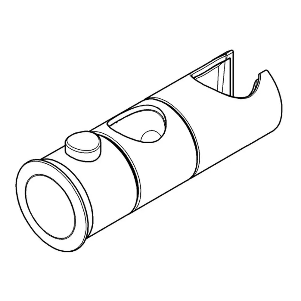 Grohe Gleitelement in chrom, zylindrische Form mit einer Öffnung und Druckknopf an der Seite, geeignet für flexible Installationen in Badezimmeranwendungen.