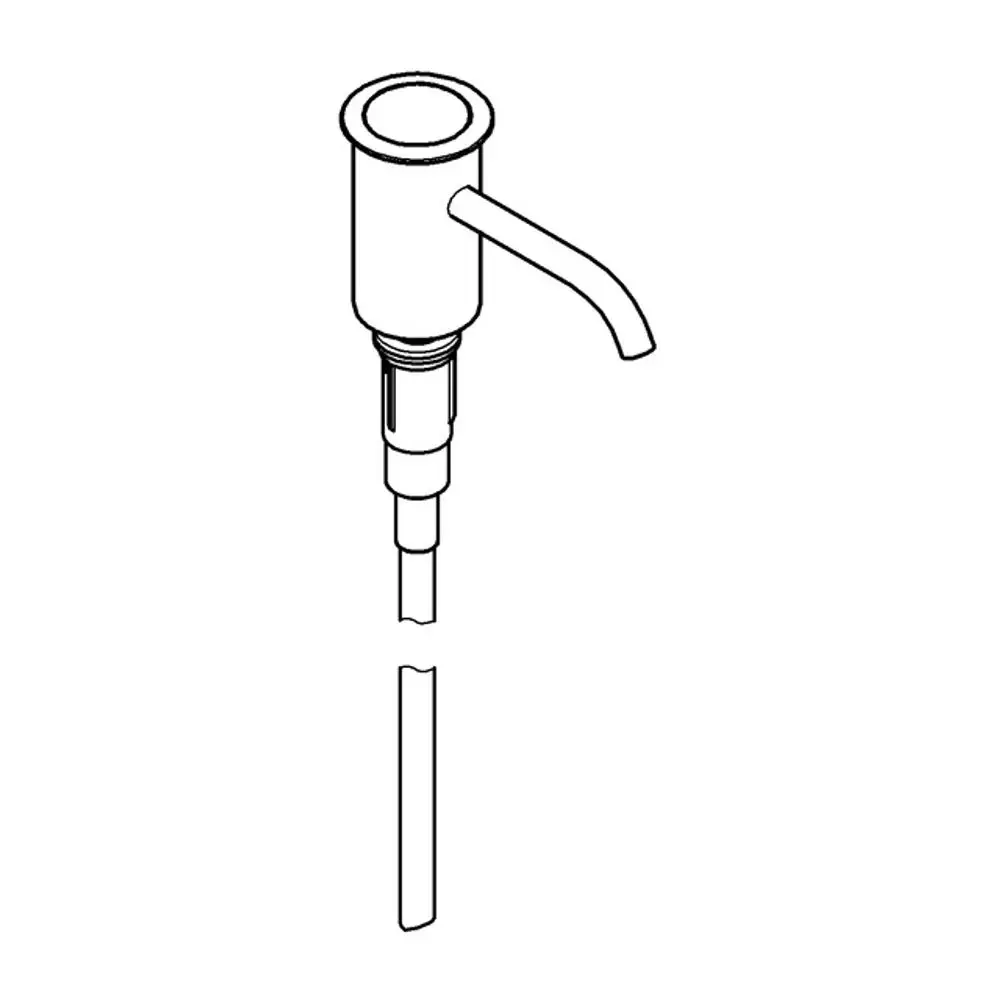 GROHE Pumpvorrichtung mit Auslassrohr, gezeigt in schematischer Darstellung. Die Konstruktion ermöglicht die Entnahme von Flüssigkeiten aus Behältern.
