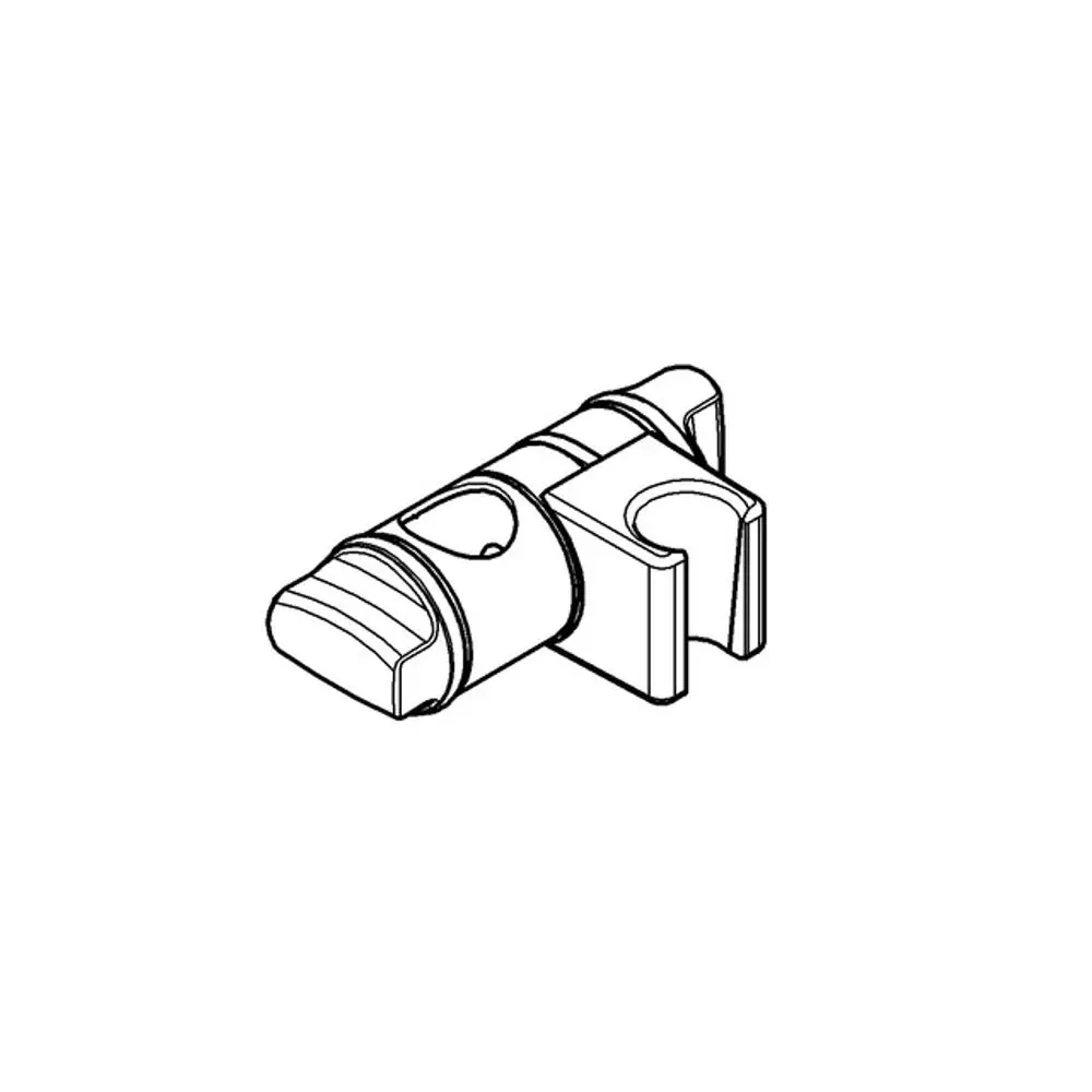 GROHE Gleitelement in chromfarbener Ausführung, mit zwei Befestigungselementen und einer ovalen Öffnung zur Montage. Design für Sanitärinstallationen.