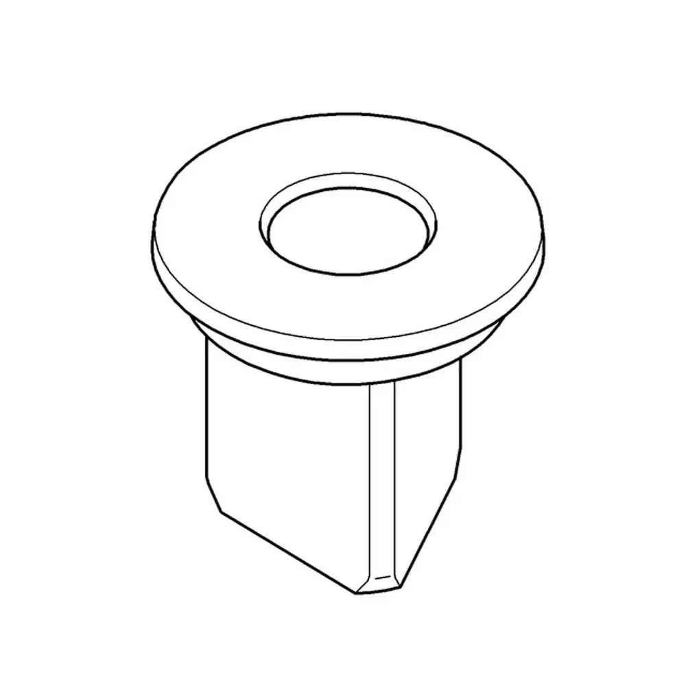 GROHE Belüfterkegel in runder Form mit einem senkrechten, flachen Körper. Der Aufsatz hat eine Öffnung in der Mitte und eine glatte Oberfläche.