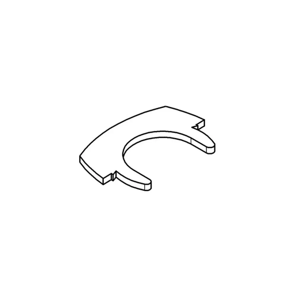 Sicherungsring aus Metall mit gebogener Form, entworfen von Grohe. Das Produkt hat Aussparungen an den Enden für die Befestigung.