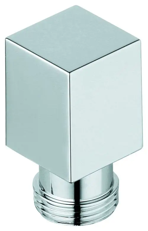 Chromfarbener Umstellknopf von Grohe mit kubischer Form und einem gewindeartigen Anschluss an der Unterseite.