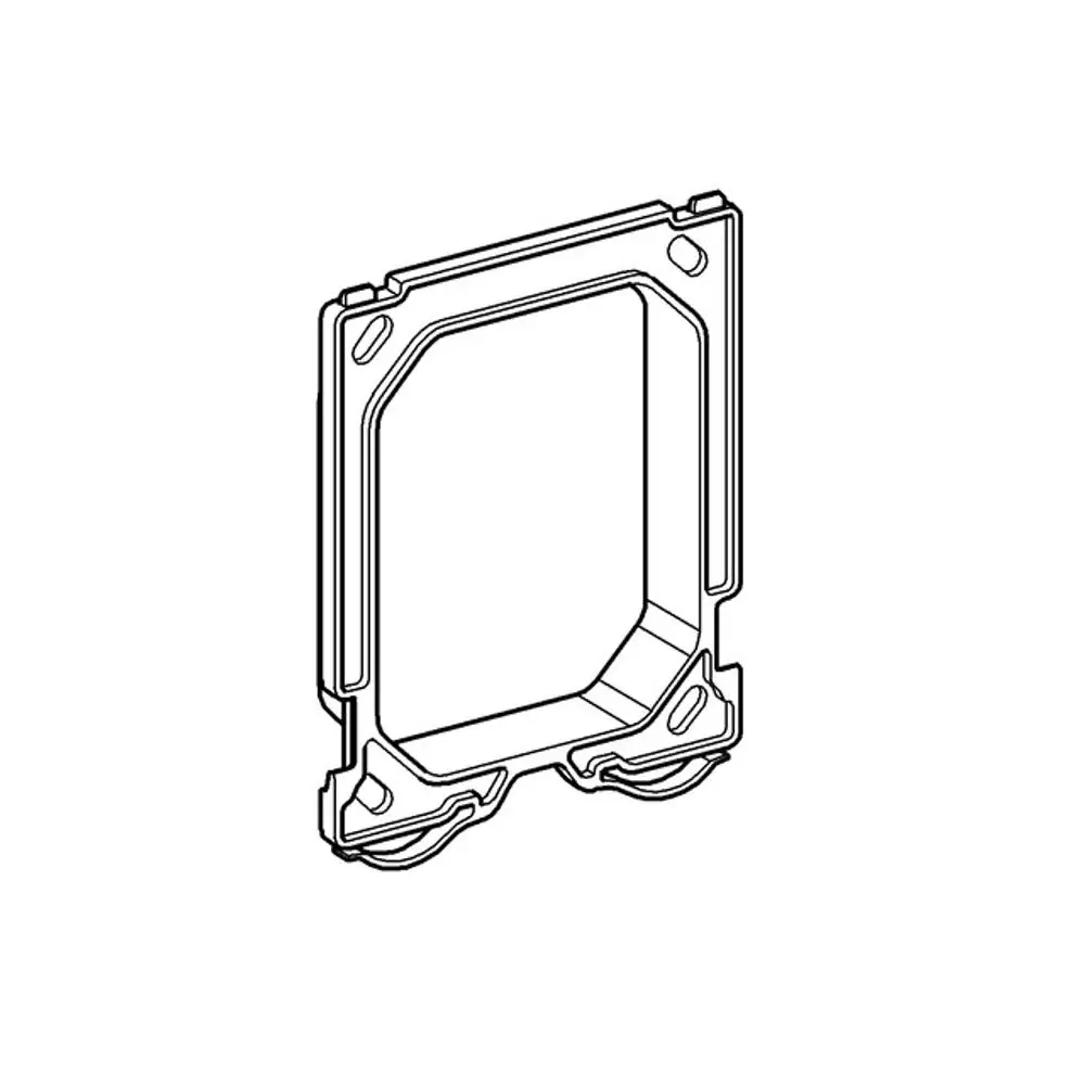 GROHE Halterahmen in quadratischer Form, mit Aussparungen an den Seiten und einer strukturierten Innenfläche, geeignet zur Befestigung in Sanitärinstallationen.