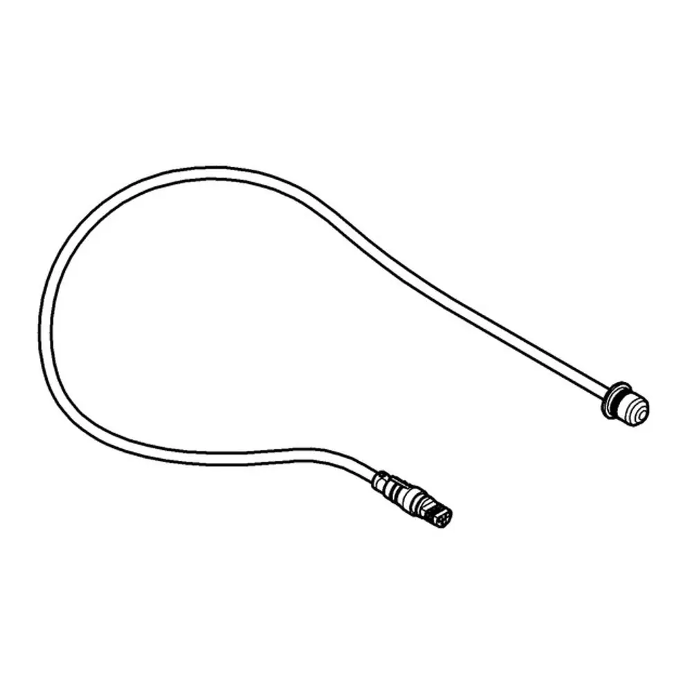 Flexibler Verbindungsschlauch mit Anschlüssen, geeignet für Grohe Produkte. Der Schlauch hat eine gebogene Form und ermöglicht die Verbindung zwischen verschiedenen Komponenten.