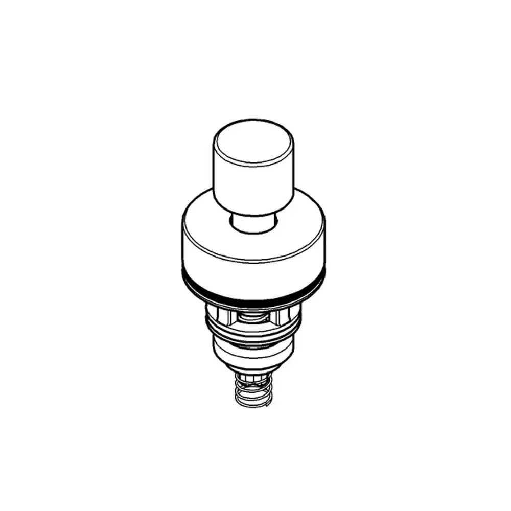 Chromfarbener Umsteller von Grohe, mit runder oberen Fläche und einer Gewindeverbindung unten. Das Produkt zeigt eine einfache, funktionale Form ohne dekorative Elemente.