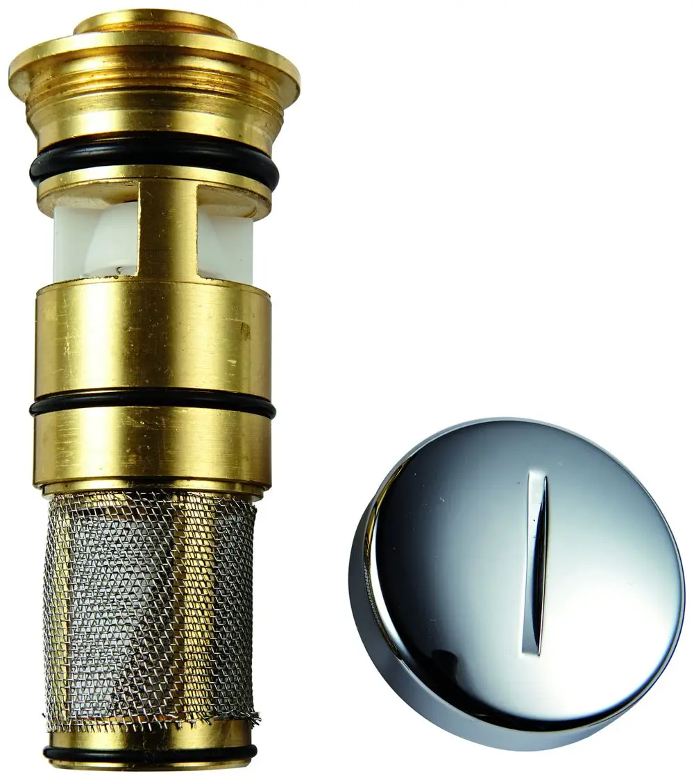 Rückflussverhinderer aus Messing mit einem Netzelement und schwarzem Gummiring, daneben ein runder Deckel. Produkt von Grohe, geeignet für bestimmte Thermostate.
