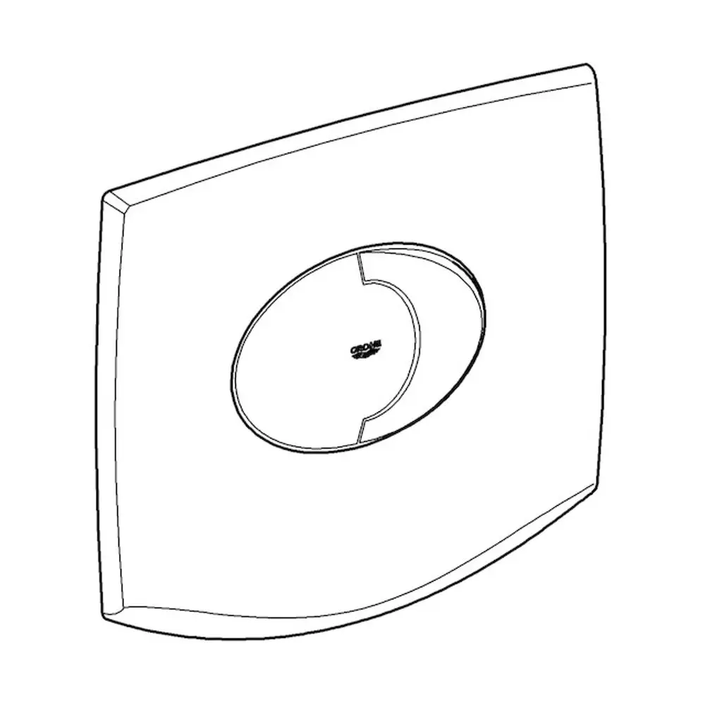 Weiße Abdeckplatte von Grohe mit runder Öffnung. Das Design ist schlicht und ohne zusätzliche Elemente, geeignet für eine moderne Sanitärinstallation.