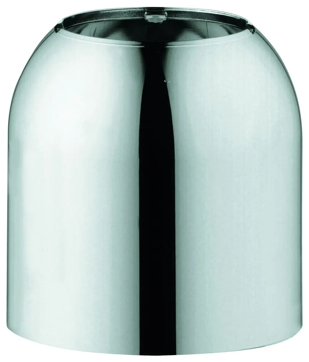 Grohe Kappe in chrom, halbkugelige Form mit gerader Oberkante, geeignet für Einhandmischer. Blick auf die spiegelnde Oberfläche und die schlichte, funktionale Gestaltung.