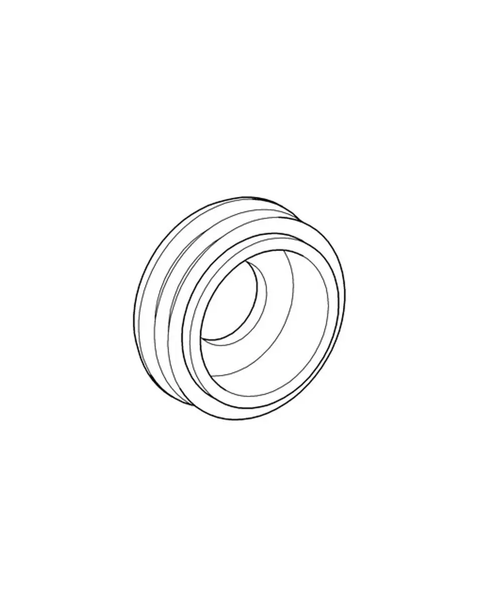 Runder Connector mit mehreren Rillen, verwendet in Sanitäranlagen, möglicherweise für Grohe-Spülkästen. Zeichnung ohne spezifische Maße oder Produktkennzeichnung.