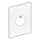 Wandmontierte Betätigung von Grohe mit kreisförmigem Design und gewellten Oberflächen in chromfarbenem Finish.