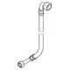GROHE Anschlussschlauch mit einem gebogenen Teil und zwei Gewindeanschlüssen. Der Schlauch verbindet Komponenten im Therm. Europlus E UP-Einbaukasten.