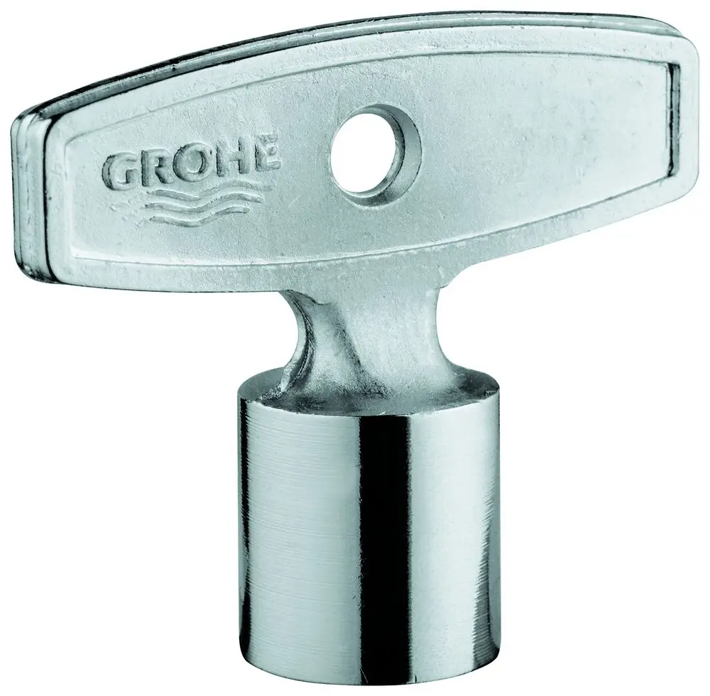 GROHE Werkzeug mit T-förmigem Griff und rundem Kopf, geeignet für präzise Anwendungen im Sanitärbereich, aus Metall gefertigt.