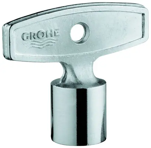 GROHE Werkzeug mit T-förmigem Griff und rundem Kopf, geeignet für präzise Anwendungen im Sanitärbereich, aus Metall gefertigt.