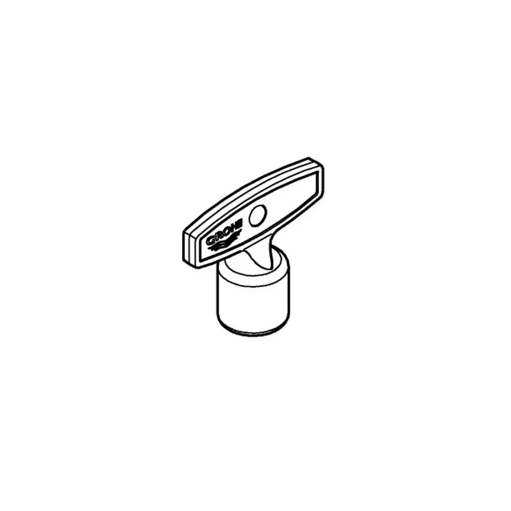 Steckschlüssel mit einem flachen Griff und einem runden Ende, hergestellt von Grohe, geeignet für verschiedene Schraub- und Befestigungsanwendungen.