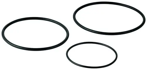 Schwarze Dichtungsringe in verschiedenen Größen, die für Grohe Produkte verwendet werden können. Zeigen eine runde Form ohne zusätzliche Merkmale.