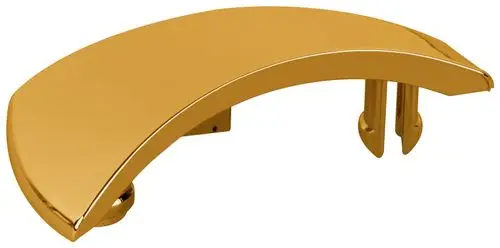 Goldene Abdeckkappe von Grohe mit gebogener Form und zwei Befestigungsstiften, geeignet für kleine Hebel.