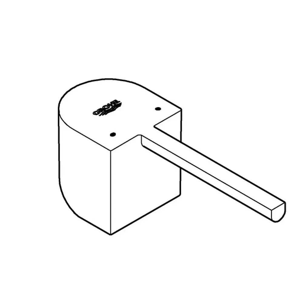 Grohe-Hebel mit einem horizontalen Griff und strukturiertem Kopf, geeignet für Einlochmontage an einem Waschbecken.