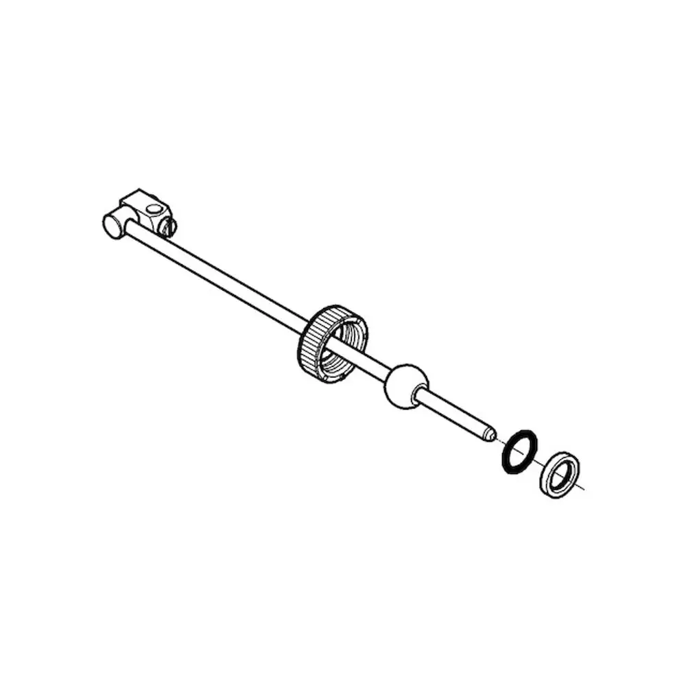 GROHE Exzenterstange mit Verbindungselementen und Dichtungen, zur Verwendung in Ablaufgarnituren. Diagrammatischer Teil für die Installation.
