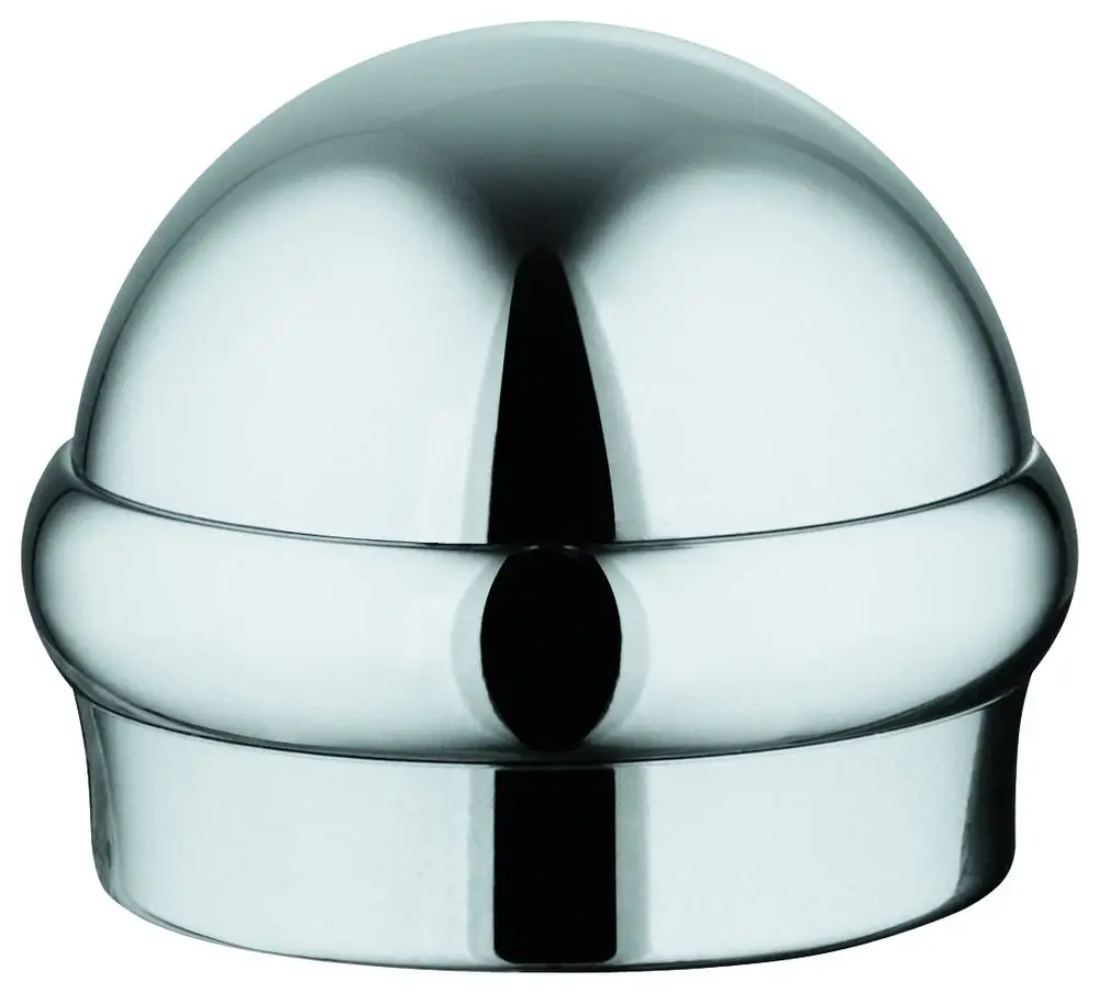 Runder, glänzender Umstellknopf aus Metall mit einer halbkugelförmigen Oberseite, hergestellt von Grohe, geeignet für Wannenarmaturen.
