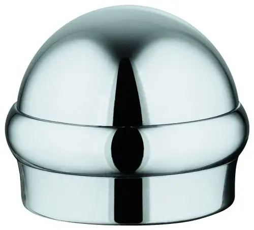 Runder, glänzender Umstellknopf aus Metall mit einer halbkugelförmigen Oberseite, hergestellt von Grohe, geeignet für Wannenarmaturen.