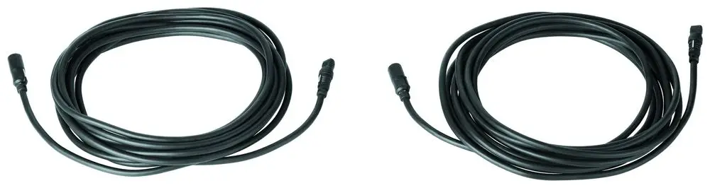 Zwei schwarze Kabel mit Verbindungstechnik, geeignet für die GROHE Rainshower F-Serie, für Deckenbrausen mit Licht.
