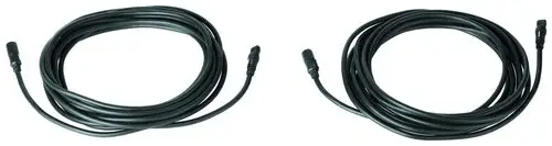 Zwei schwarze Kabel mit Verbindungstechnik, geeignet für die GROHE Rainshower F-Serie, für Deckenbrausen mit Licht.