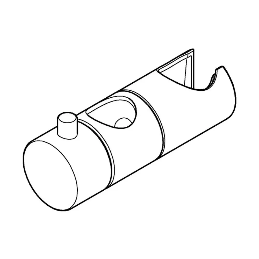 GROHE Gleitelement in gebürstetem Hard Graphite, zylindrische Form mit seitlicher Aussparung und einer Öffnung an der Oberseite. Eignet sich für Duschsysteme.