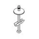 Befestigungssatz von Grohe für WC-Sitz und Deckel, bestehend aus einer Schraube, einer Unterlegscheibe und einem Verschlussmechanismus zur sicheren Montage.
