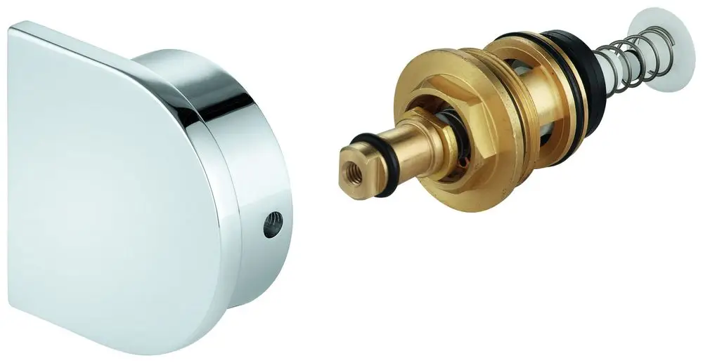 Grohe Umstellungselement in Chrom, bestehend aus einem runden Bedienhebel und einem Innenmechanismus zur Regulierung des Wasserflusses. Ideal für Wanneninstallation.