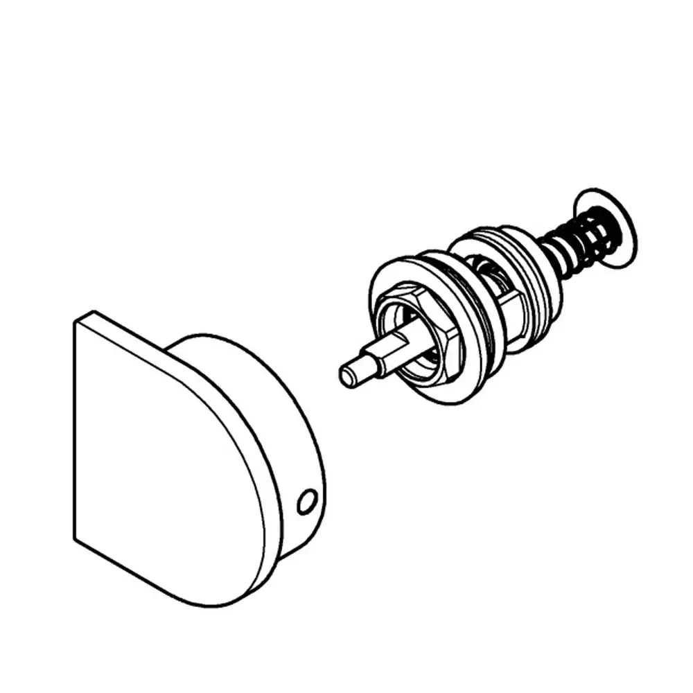 GROHE Umstellung mit zwei Bauteilen, einem anpassbaren Element und einer Verbindung für die Montage an Wand oder Boden.