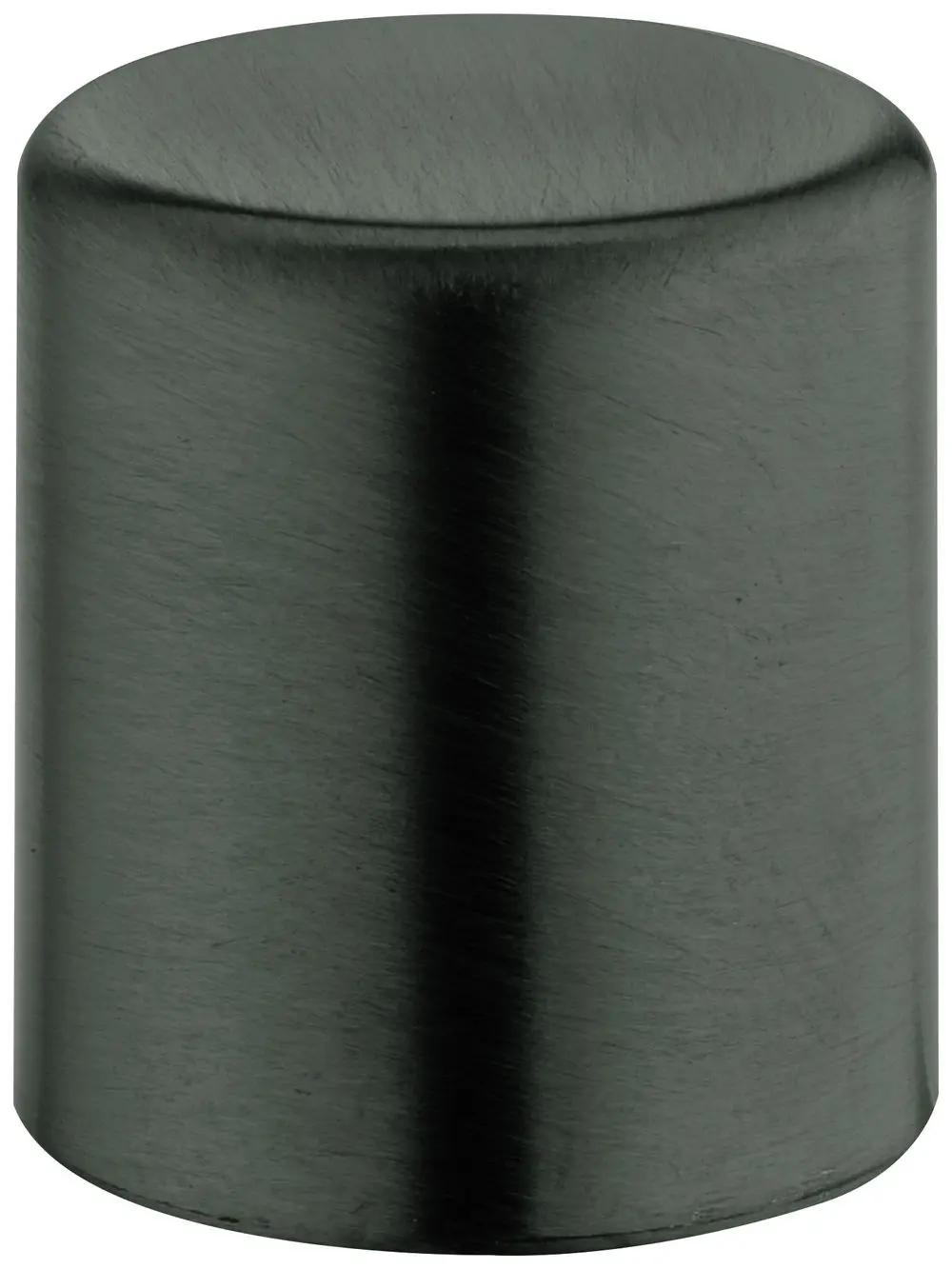 GROHE Umstellknopf in gebürstetem Schwarz mit zylindrischer Form und glatter Oberfläche, für die Verwendung in sanitären Anlagen.