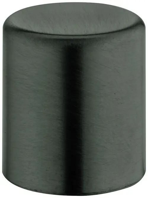 GROHE Umstellknopf in gebürstetem Schwarz mit zylindrischer Form und glatter Oberfläche, für die Verwendung in sanitären Anlagen.