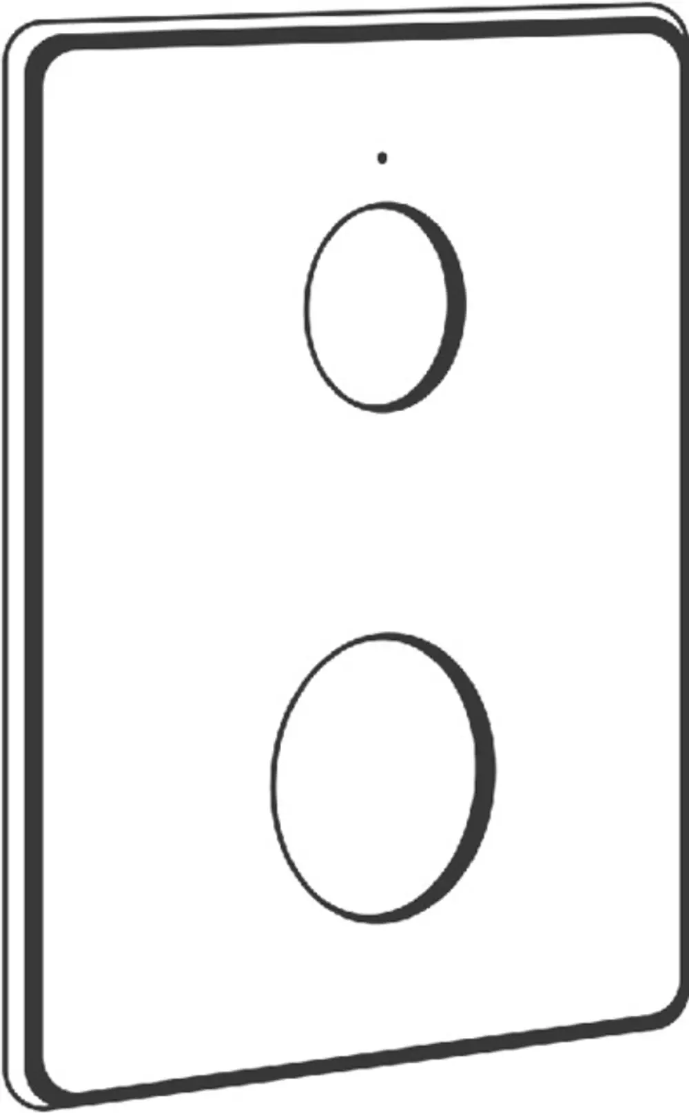 Weiße Abdeckplatte von Grohe mit zwei runden Öffnungen, gestaltet für die Verwendung mit einem Brausebatterie. Minimalistische Form, geeignet für Wandmontage.