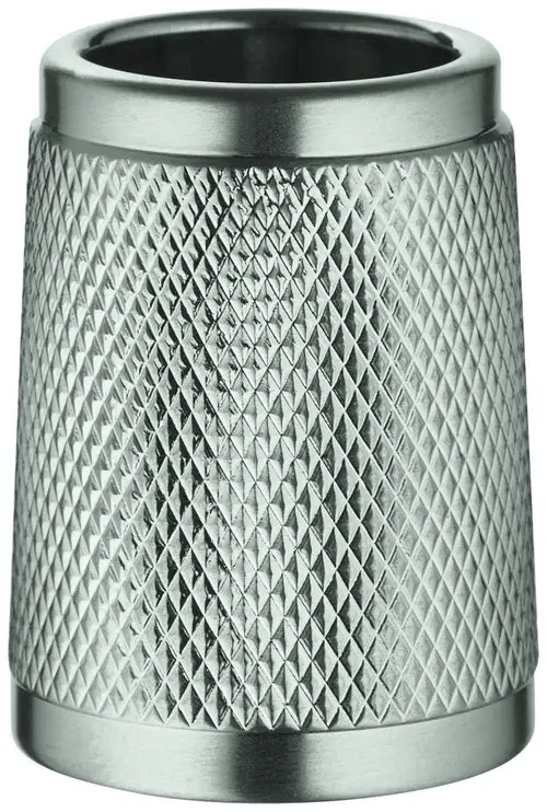 Edelstahl-Konusmutter mit rautenförmiger Oberflächenstruktur, geeignet für Grohe-Produkte, insbesondere 3-/4-Loch Wannenkombinationen.
