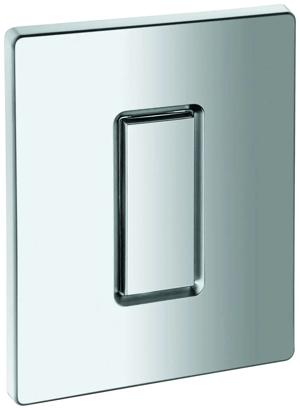 GROHE Abdeckplatte mit Drucktaste in mattem Chrom, rechteckige Form, geeignet für die Montage an einer Wand, einfache und funktionale Gestaltung.