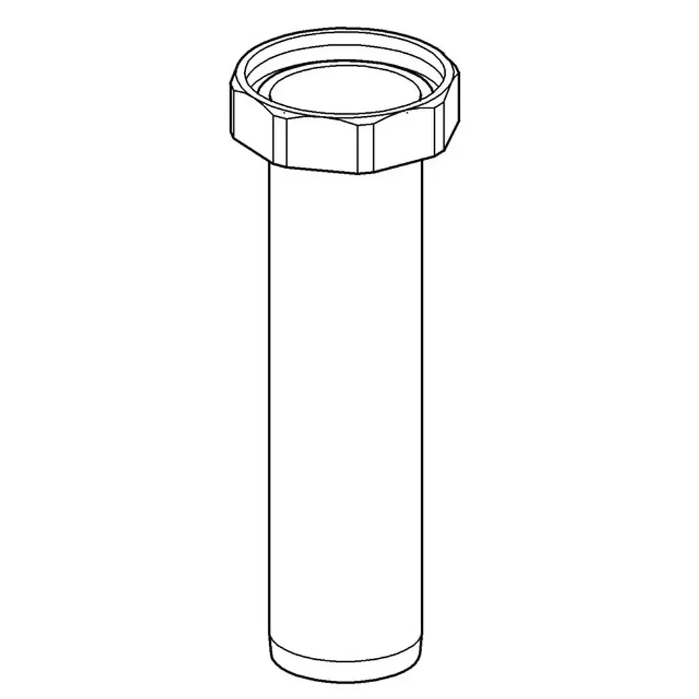 GROHE Abgangsstutzen in zylindrischer Form mit Gewinde oben, geeignet für die Montage an WC-Druckspülern. Verchromte Oberfläche, schlichtes Design.