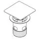 Grohe Stopfen mit quadratischer Abdeckung für einen Standard-Ablauf. Der Stopfen hat eine Gewindebasis zur einfachen Montage und ist in Chrom-Optik gestaltet.