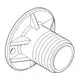 Technisches Element von Grohe zur Montage. Zylindrische Form mit Außengewinde und mehreren Befestigungsrippen. Geeignet für Armatureninstallation.