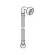 Flexibler Druckschlauch von Grohe mit einem gebogenen Ende und einem genormten Anschlussteil. Das Design zeigt eine geflochtene Textur und zwei Fittings.