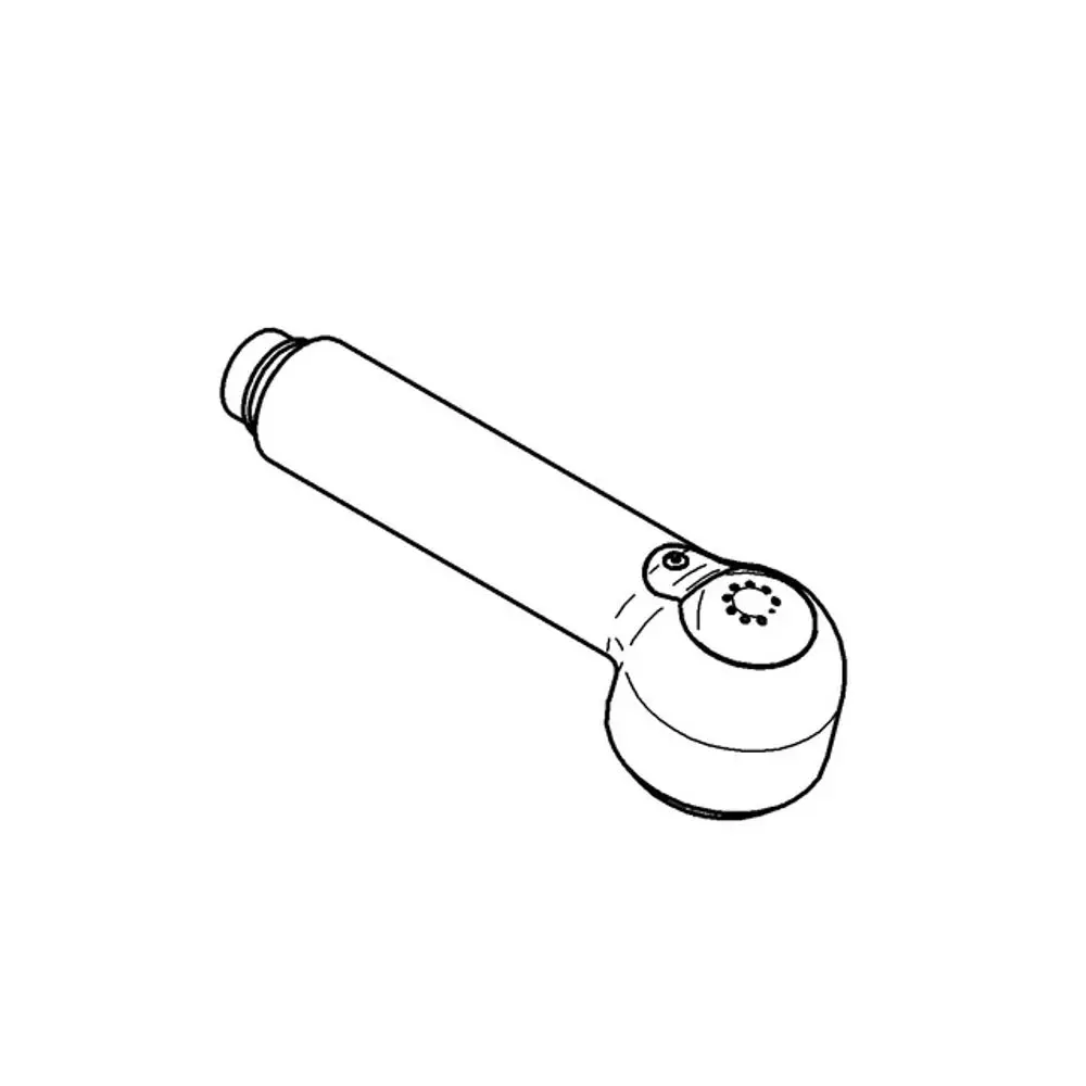 Brausekopf von Grohe mit schlankem Design und rundem Auslauf, geeignet für Spültisch-Batterien. Der Anschluss ist für eine einfache Montage konzipiert.