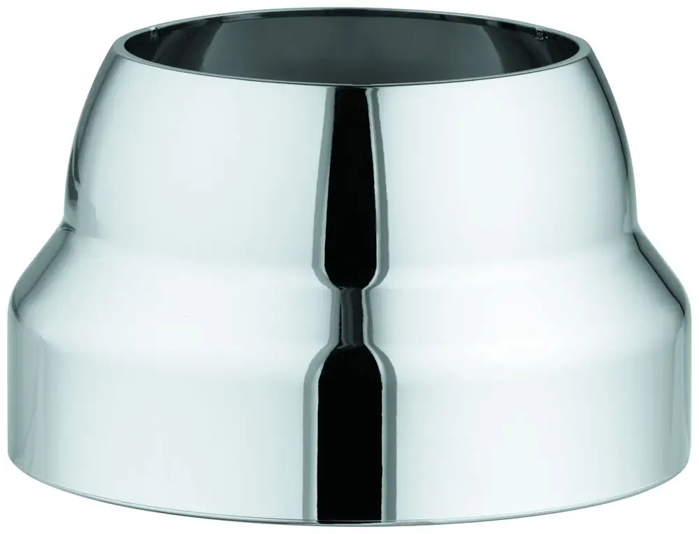 Metallene Abdeckkappe in glänzender Oberfläche von Grohe, designed für Küchenarmaturen. Die Kappe hat eine abgerundete Form und einen schmalen Rand.