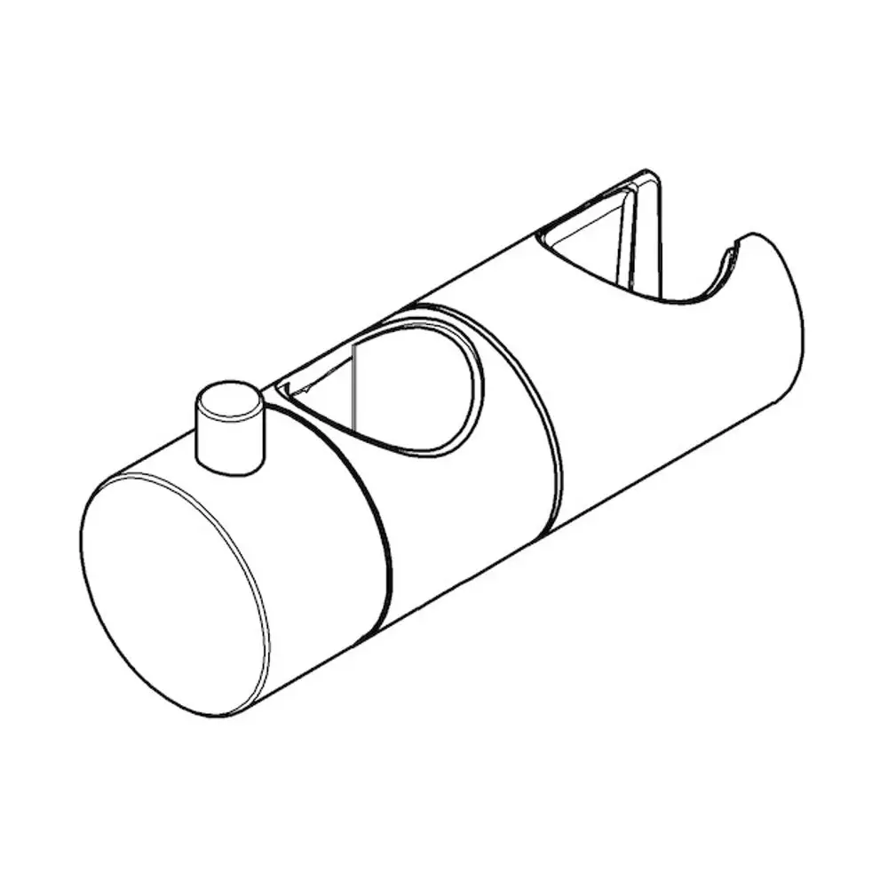 GROHE Gleitelement in chromfarbener Ausführung, zylindrische Form mit Öffnungen und einem seitlichen Halter. Design für Anwendungen im Sanitärbereich.